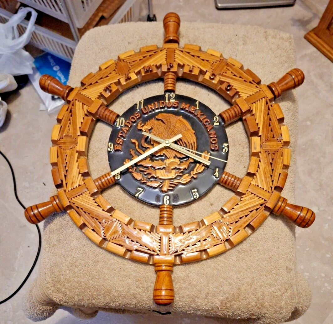 HAND CRAFTED MEXICAN THEMED MARITIME CLOCK 18\