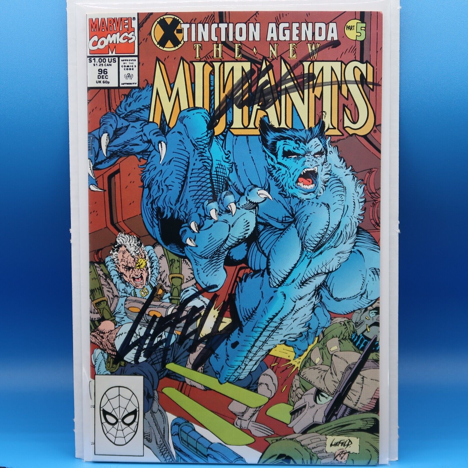 New Mutants #96 - [RARE] Rob Liefeld Signature + COA - NM/M
