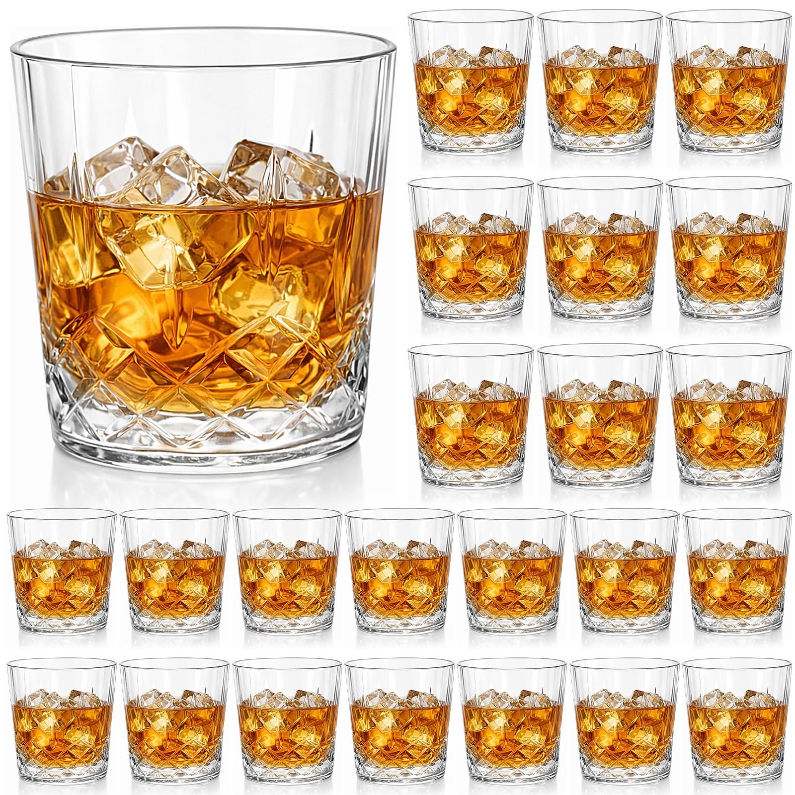 Yungyan 24 Pcs Plastic Clear Whiskey Glasses 10 Oz Unbreakable Reusable Old Yungyan 24 Pcs Plastic Clear Whiskey Glasses 10 Oz Unbreakable Reusable Old