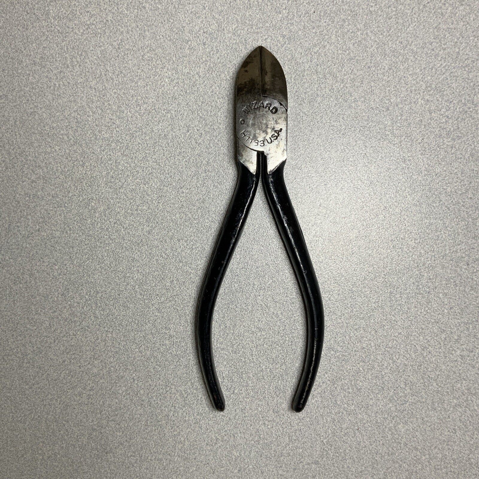 Vintage Wizard H1133 Diagonal Wire Cutters Black Painted Handles