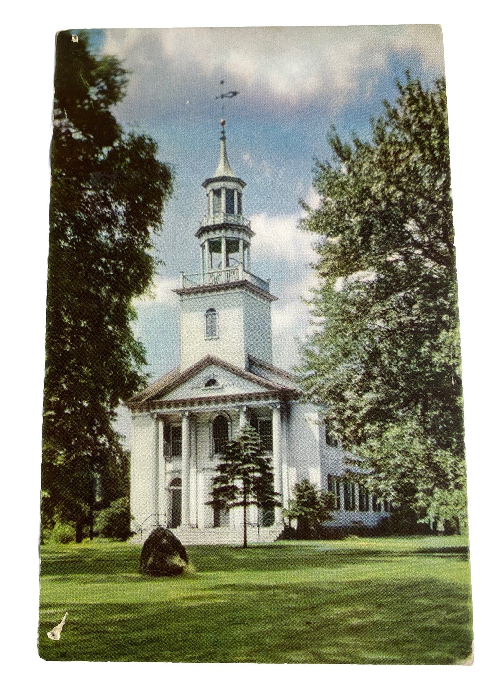 Congregational Church Standard Oil Ad ~ Tallmadge Ohio OH ~ Vintage Postcard