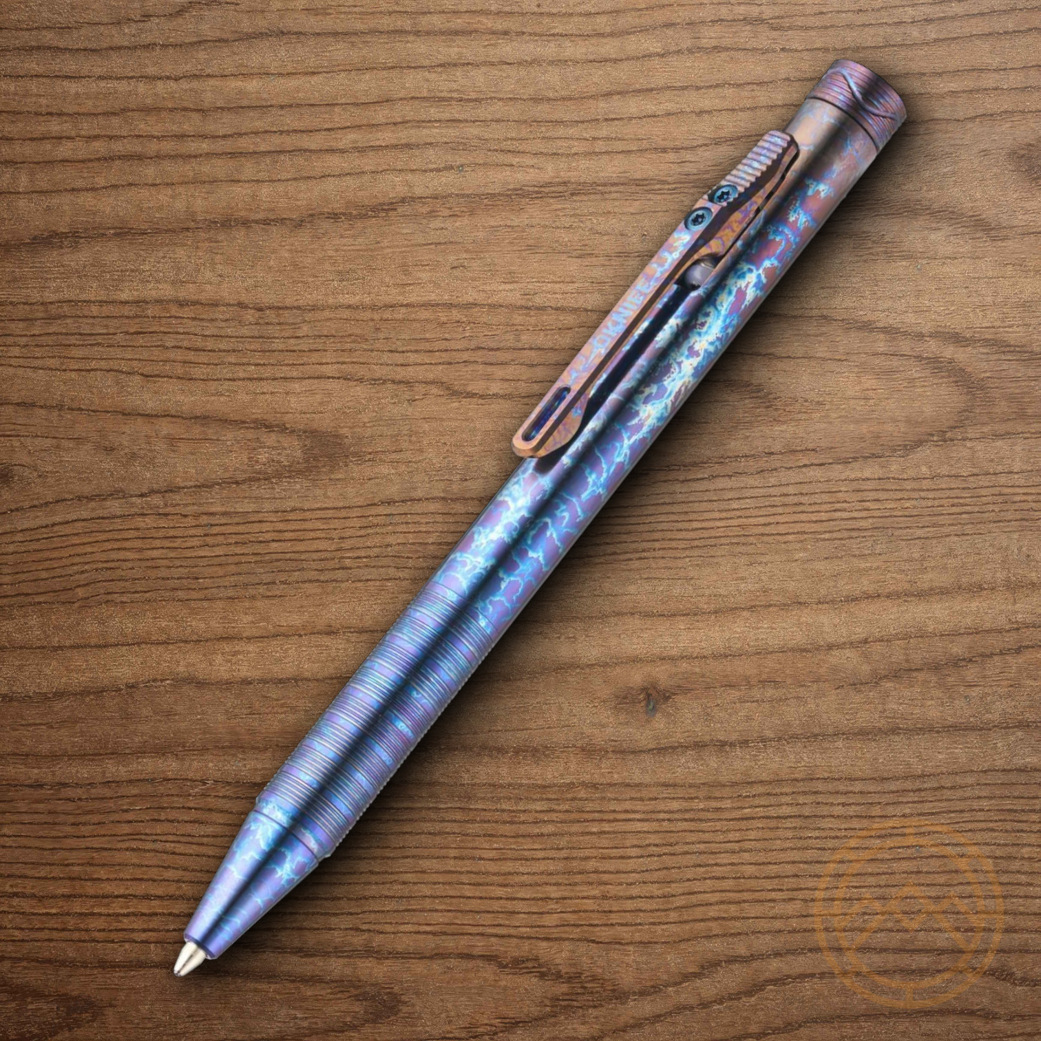 Oknife-Brand B1 EDC Pen Lightning-Bolt Pattern Titanium OLight\'s ORefill Fidget