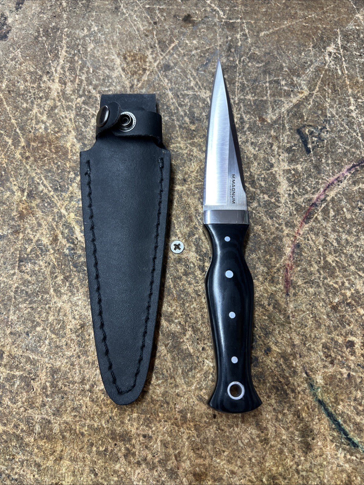 Rare/Discounted Magnum by Boker Black Sghian Dubh Fixed Blade Knife w/Sheath
