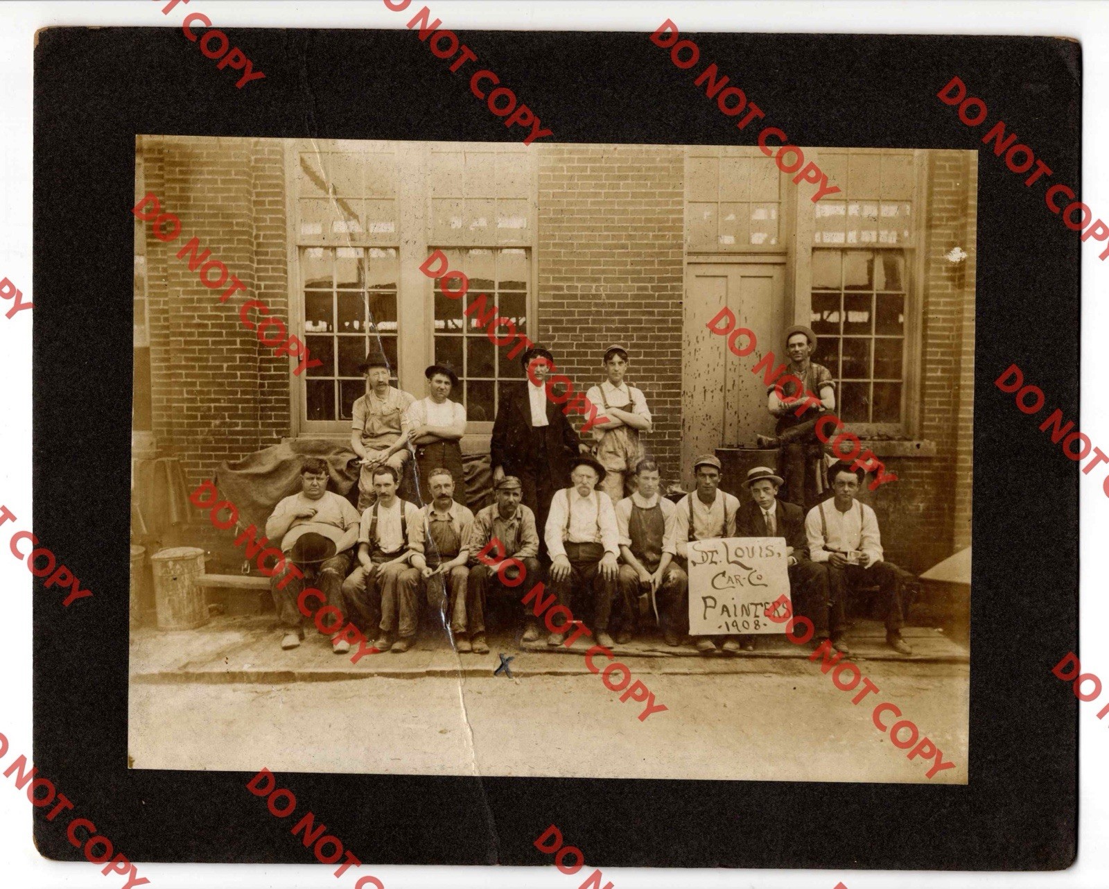 Antique c. 1908 St Louis Car Co Painters Occupational Missouri MO Photo 8x10”