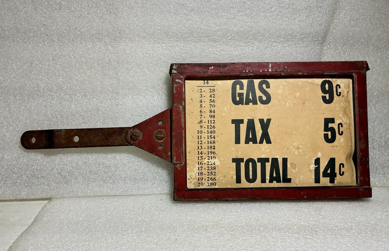 Antique Gas Pump Dbl Sided Price Sign W Bracket and Additional Pricing Signs Antique Gas Pump Dbl Sided Price Sign W Bracket and Additional Pricing Signs