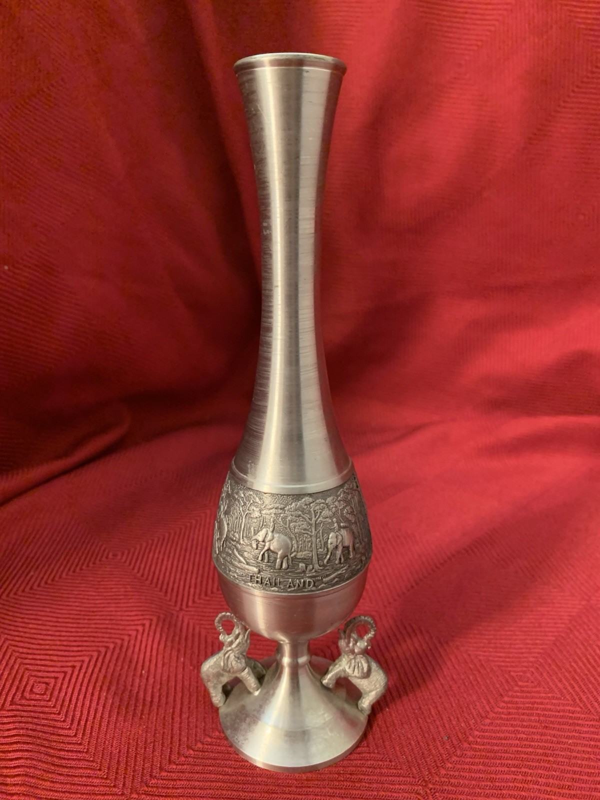 Oriental Pewter Elephant Vase Dinnerware 8\