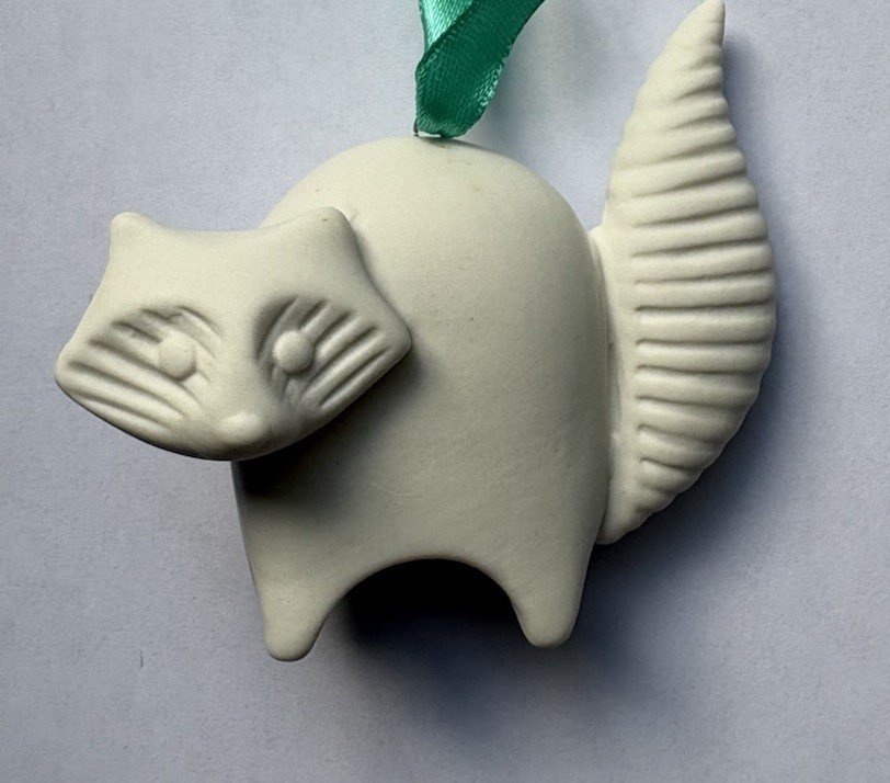 Jonathan Adler Raccoon Christmas Ornament Holiday White Figurine NIB Menagerie