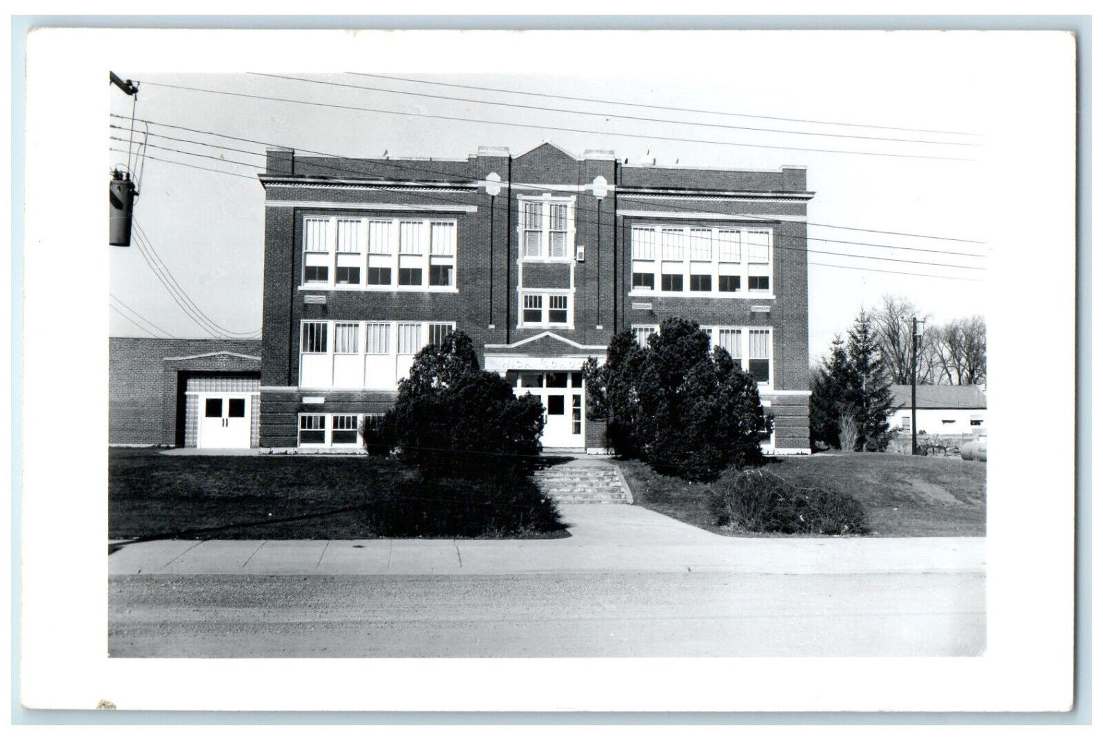 Durand Illinois IL RPPC Photo Postcard Junior Former High School c1950's