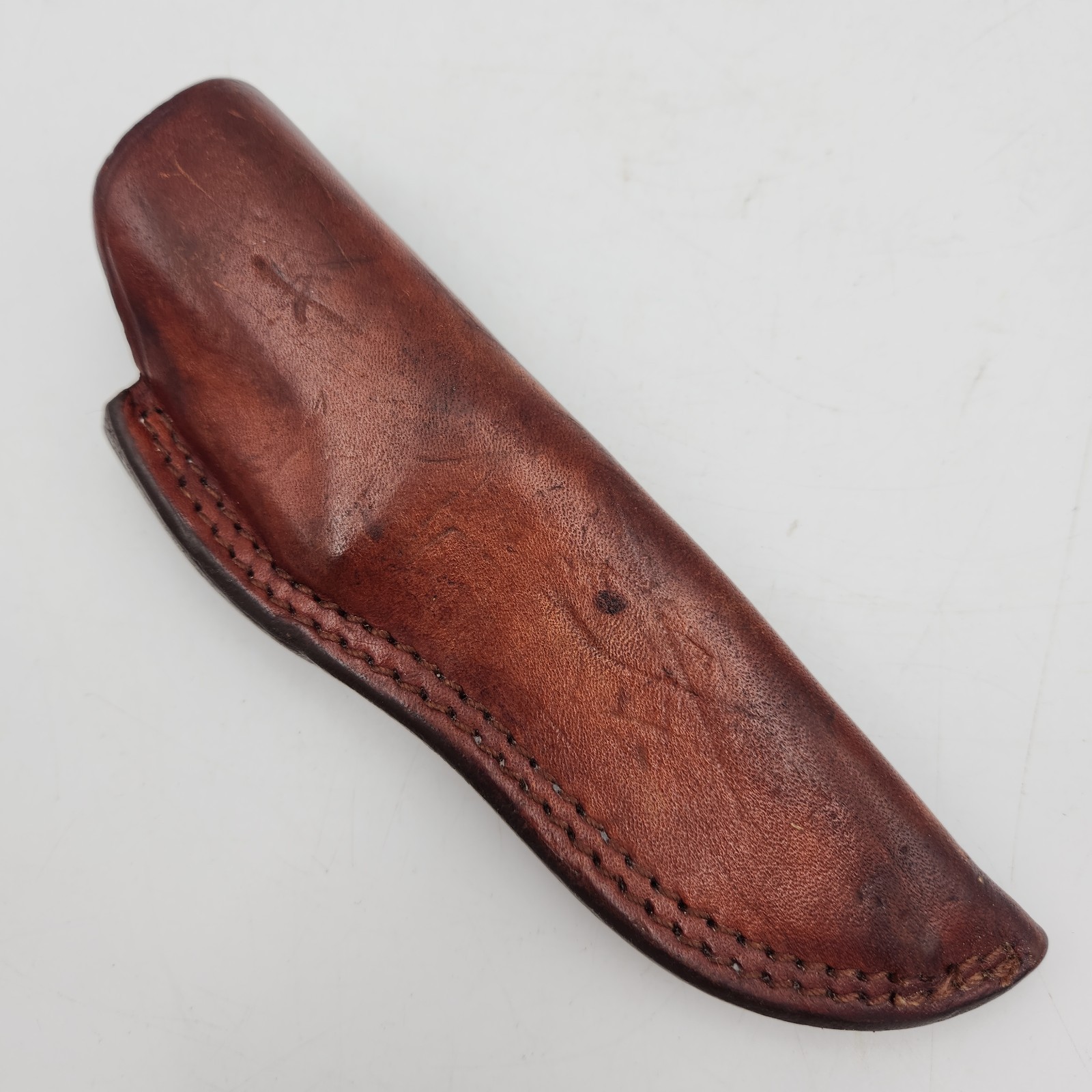 Vintage Lakota Brown Leather Knife Sheath Belt Loop Scabbard
