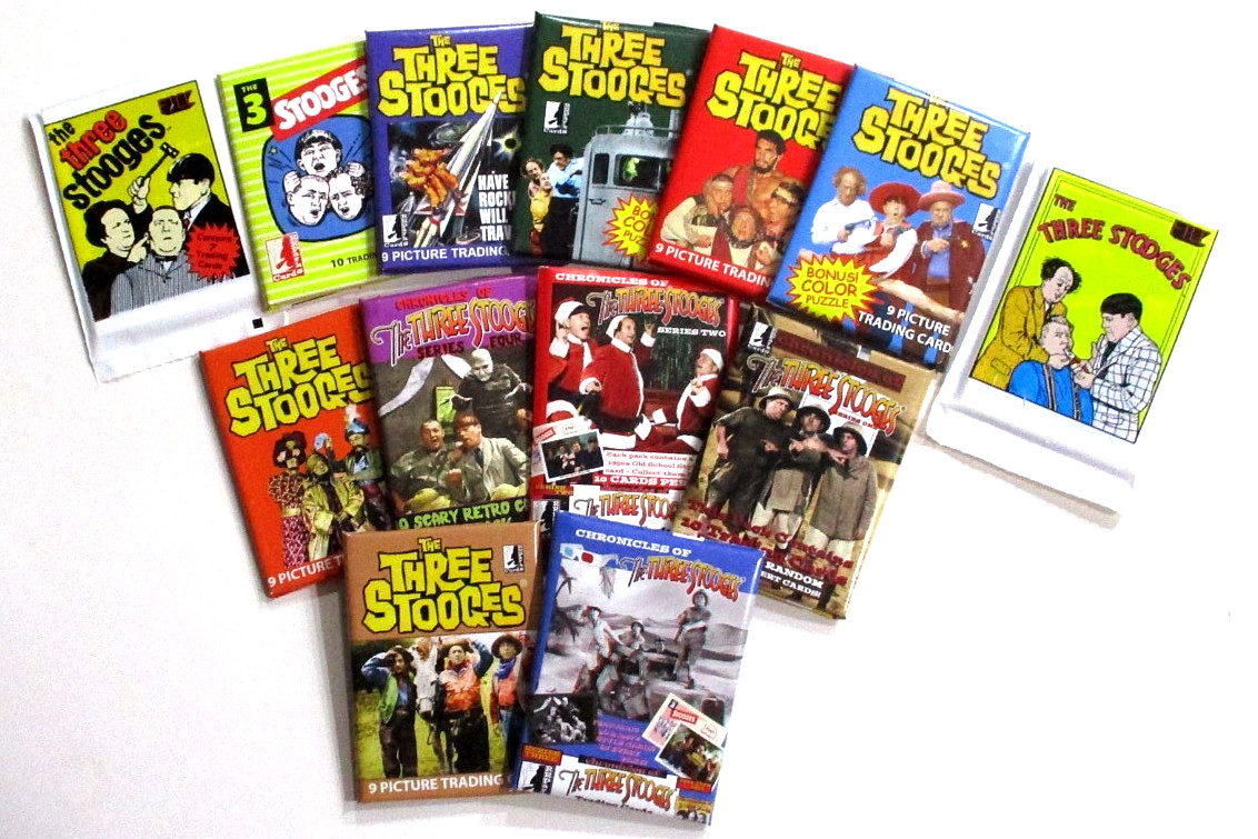 THREE  STOOGES TRADING CARDS LOT 13 SEALED PACKS-59 RE-ISSUE-FTCC 1&2-MOVIES+