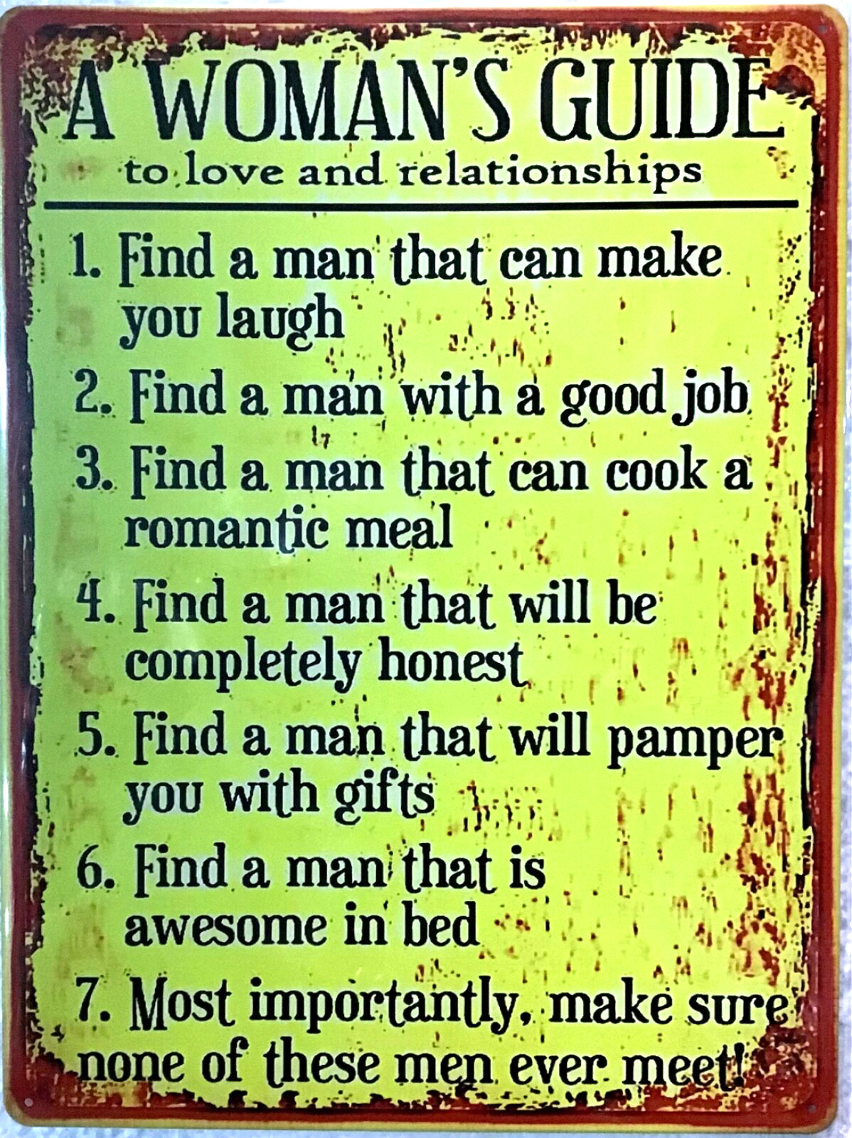 FREE SHIPPING BUY /make OFFER B4 it’s SOLD  Woman men funny 12x16 TIN SIGN #51