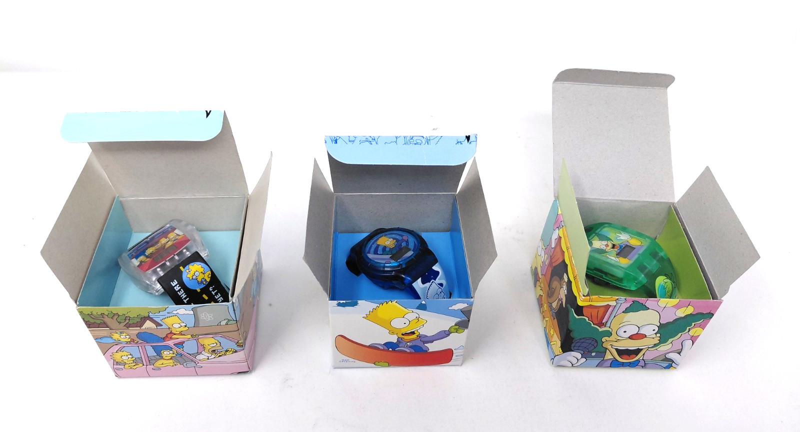 Vintage Simpsons Talking Watch Lot Bart Krusty Family Drive w/ Boxes Working New