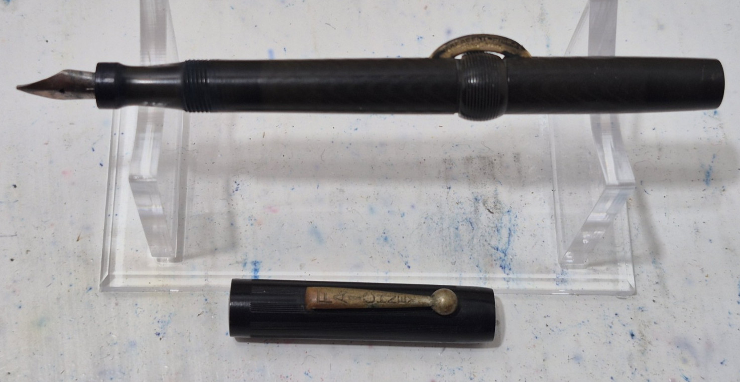 Vintage Faichney Conklins Crescent-Filler Fountain Pen Dark Body/14K Nib