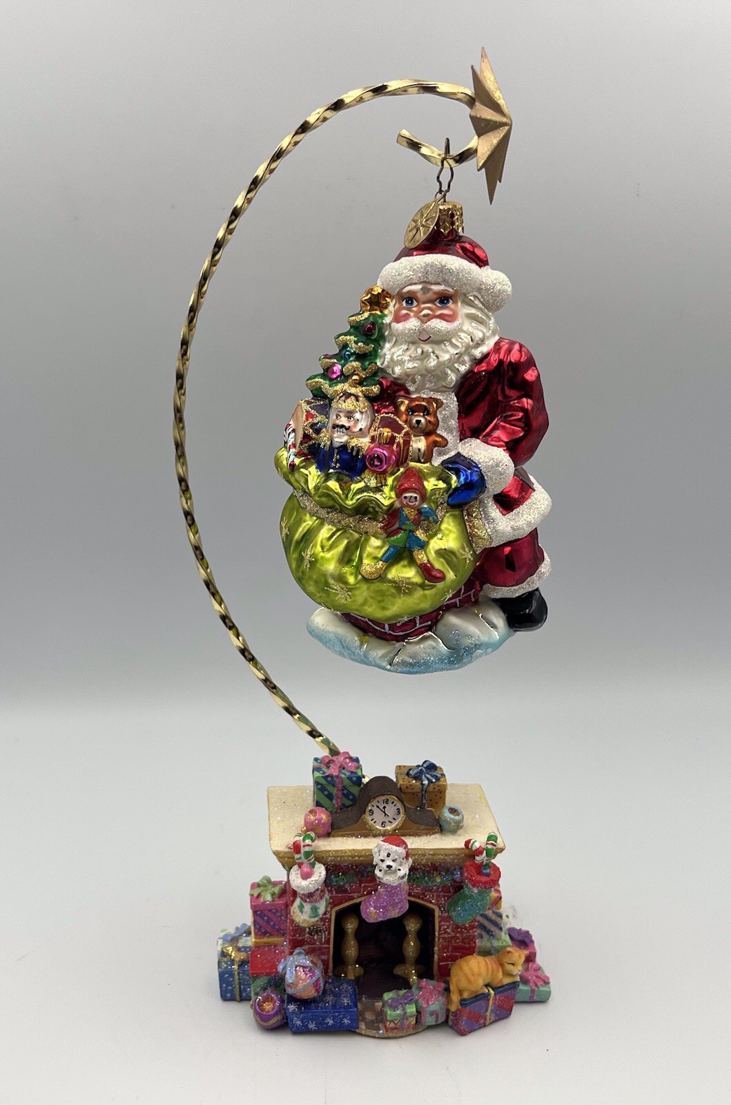Christopher Radko Christmas Blown Glass Ornament DELUXE DELIVERY With Stand 2001