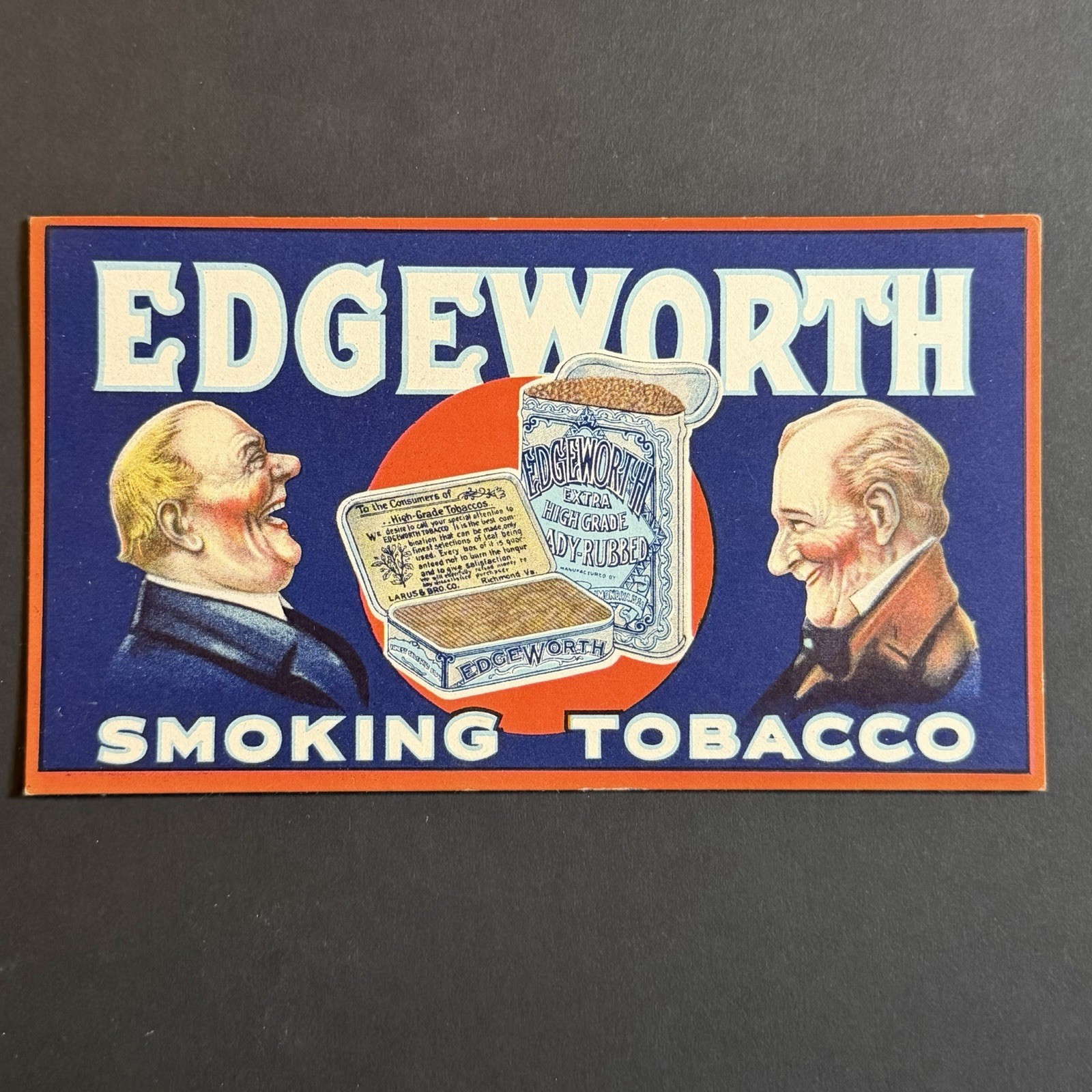 Vintage Edgeworth Smoking Tobacco Advertising Ink Blotter Card 