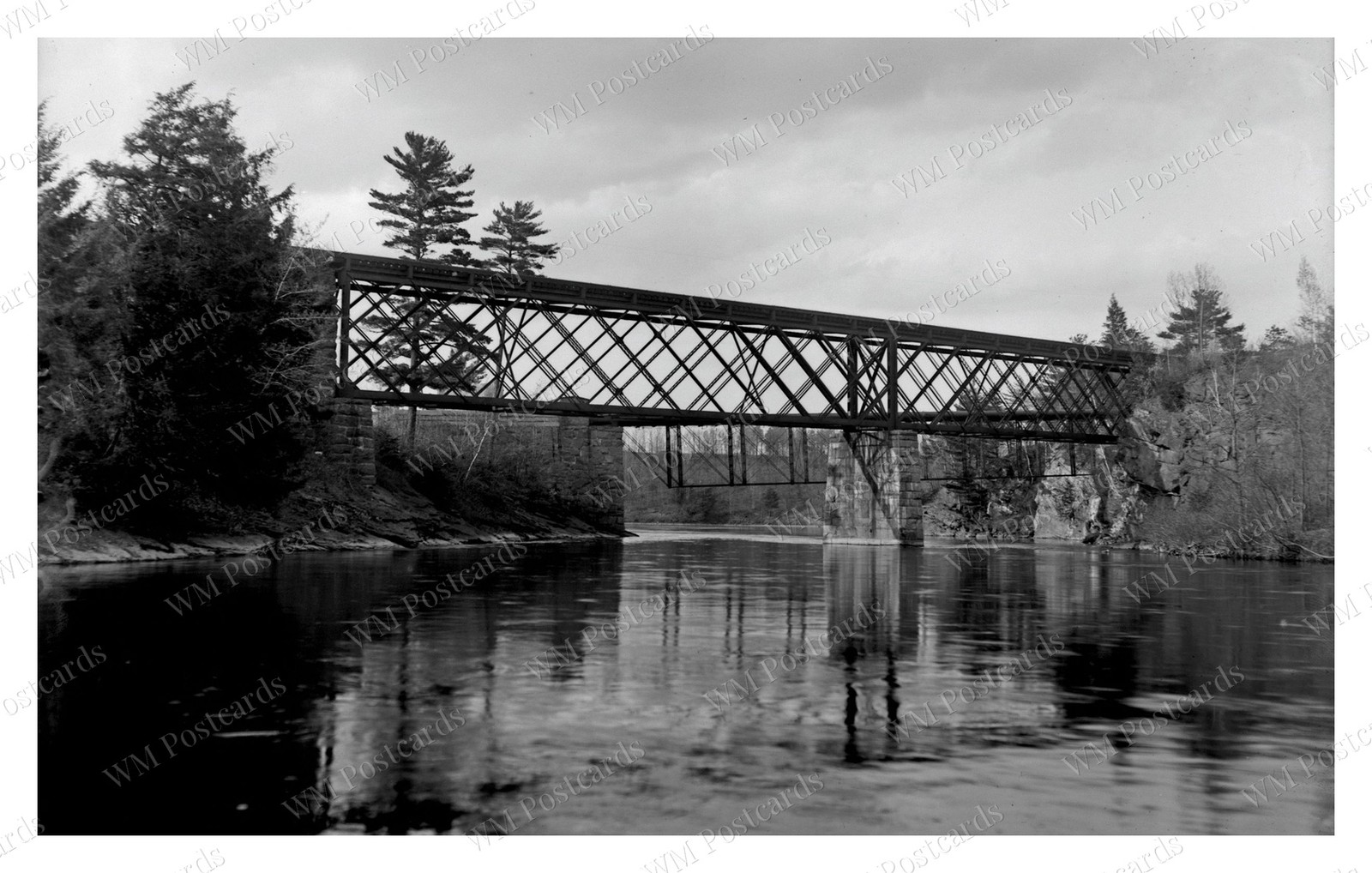 Ludlow Massachusetts circa 1900s Iron Truss Bridge Standard Postcard