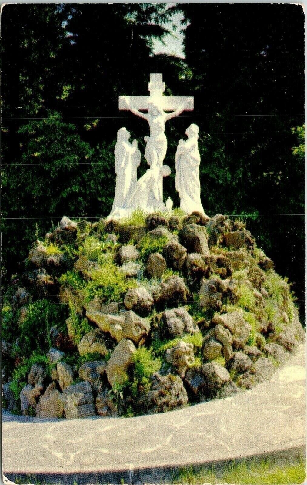 Crucifixion Group Entrance Sanctuary Sorrowful Mother Portland OR Postcard Mirro
