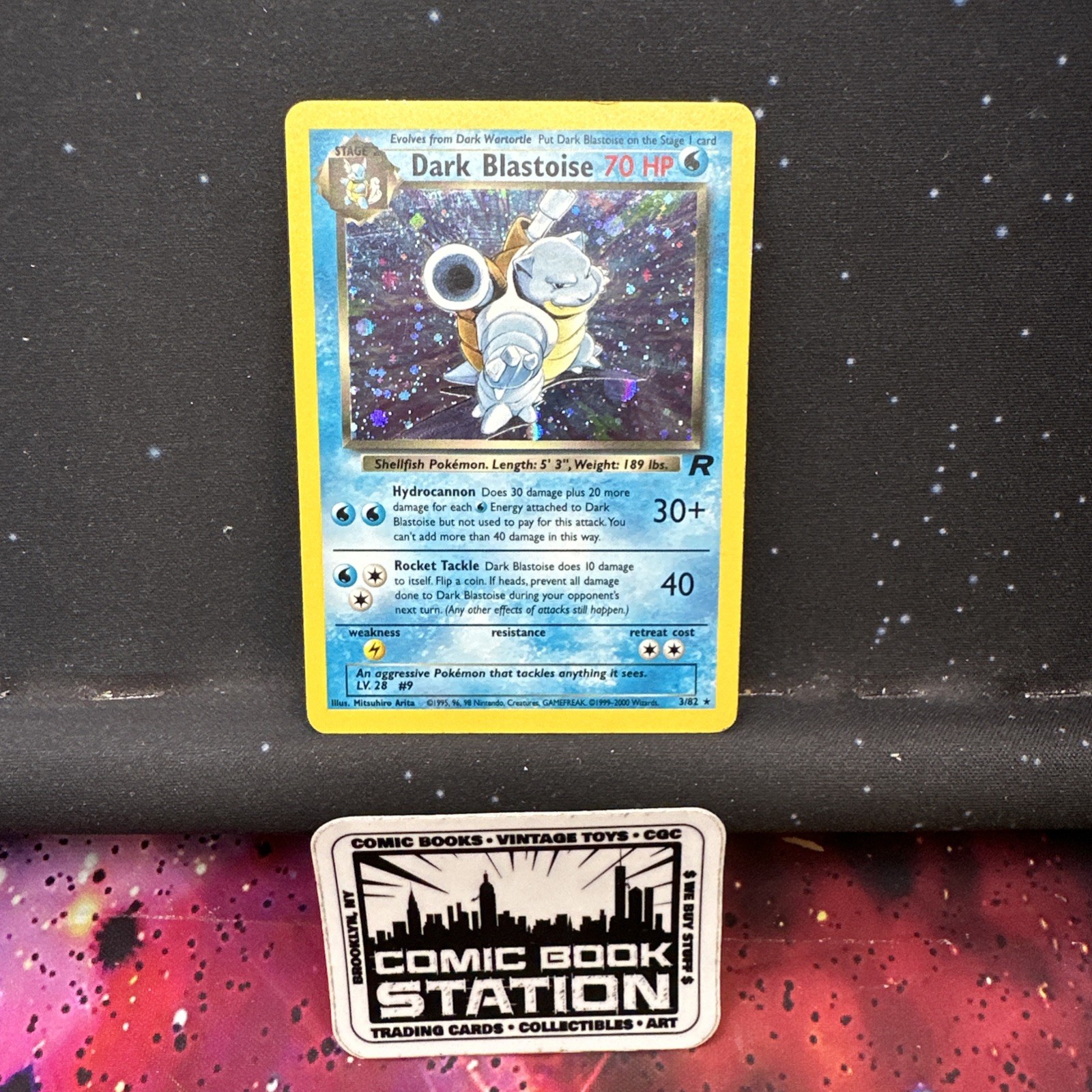 Dark Blastoise 3/82 2000 Pokemon WOTC Unlimited Holo Team Rocket Mitsuhiro KD