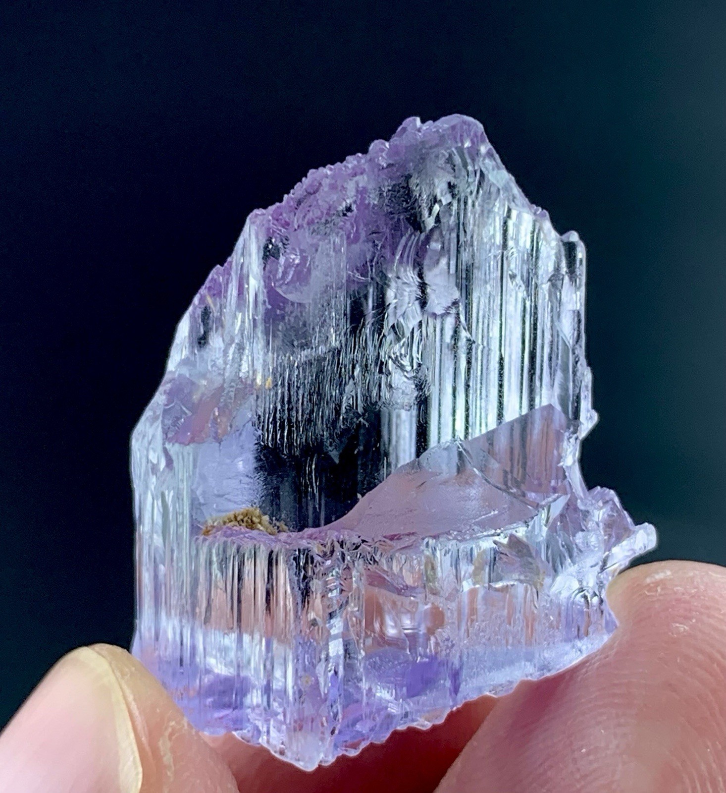 65 Ct Natural Etched Kunzite Crystal From Afghanistan Gemmy Pink