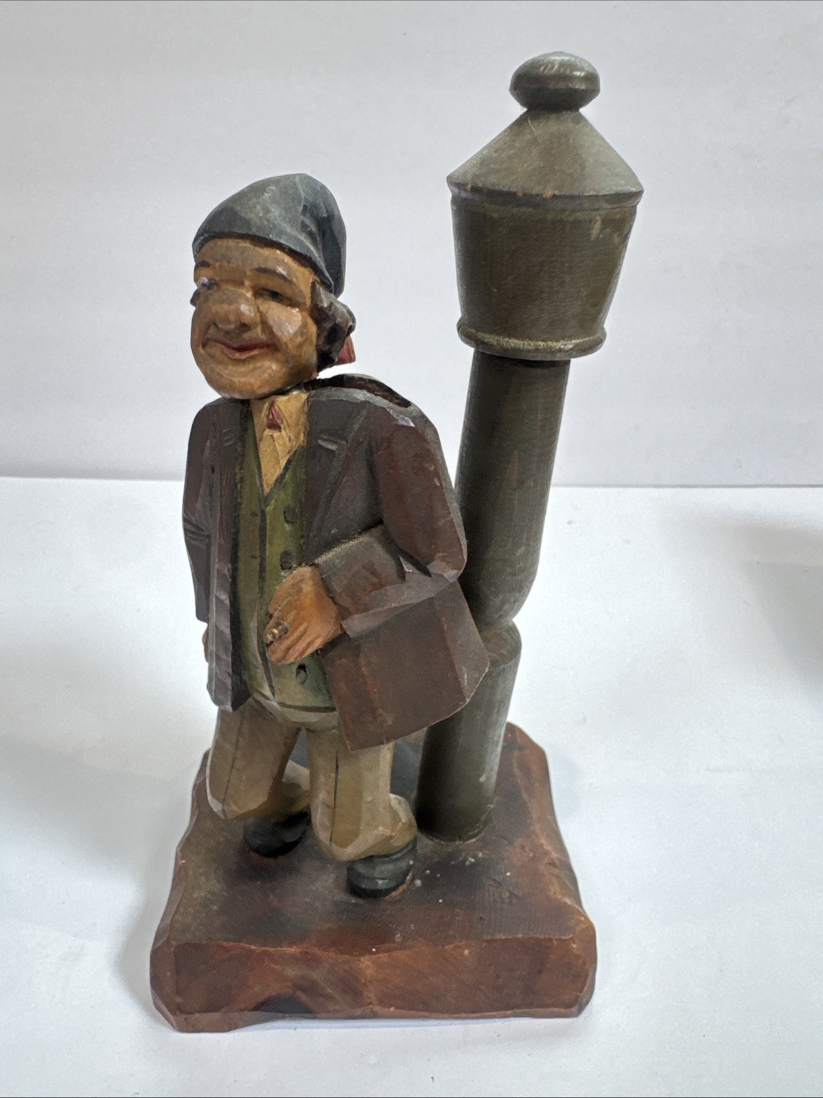 VTG Anri Hand Carved Wooden Man & Dog Bottle Opener & Corkscrew Set Italy