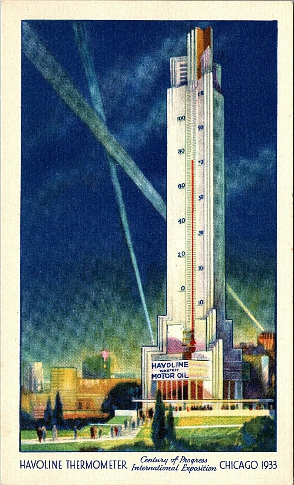 1933-1934 Havoline Thermometer Motor Oil Chicago World\'s Fair 2  Postcards
