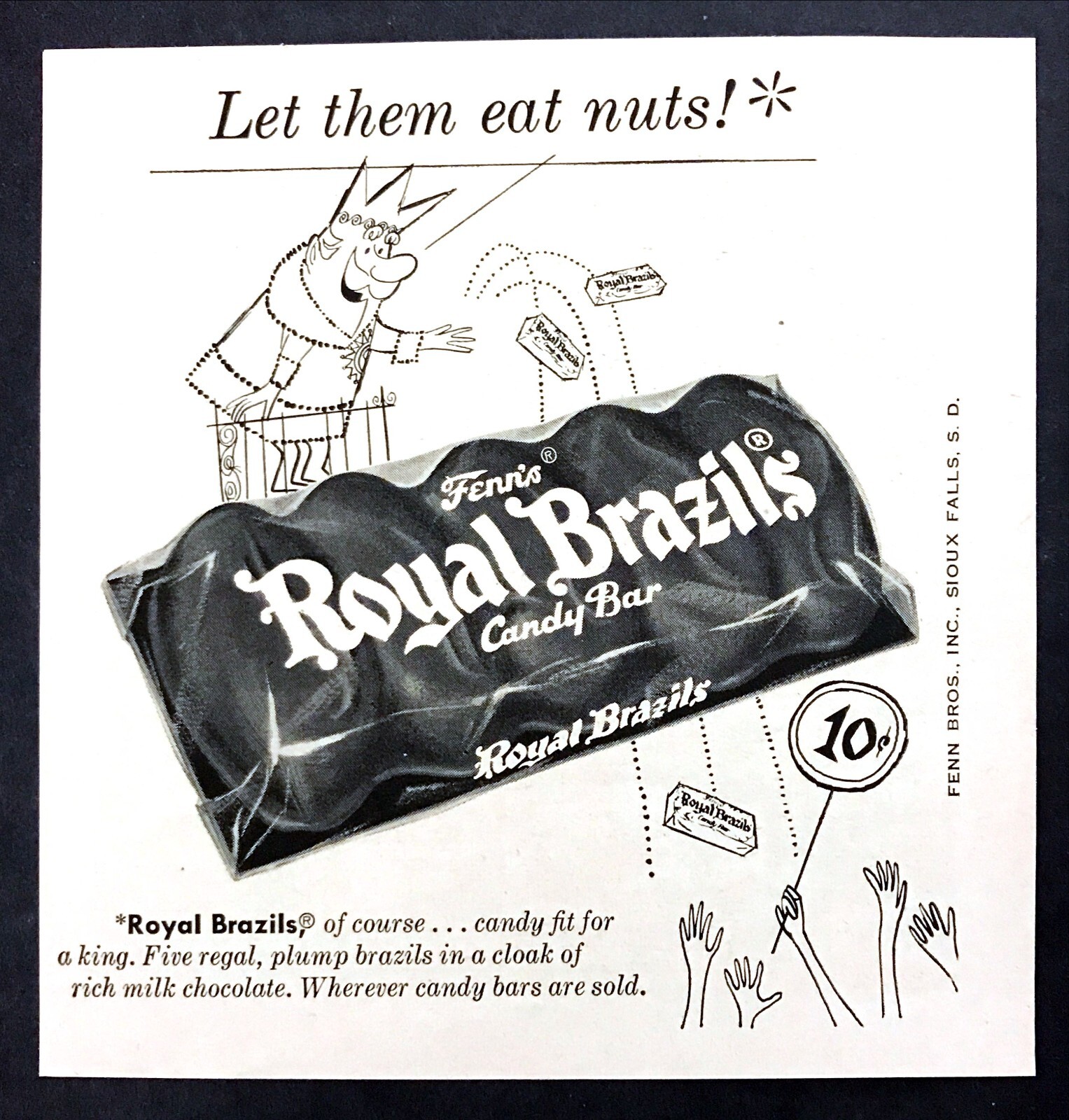 1957 Fenn's Royal Brazils Candy Bar photo 