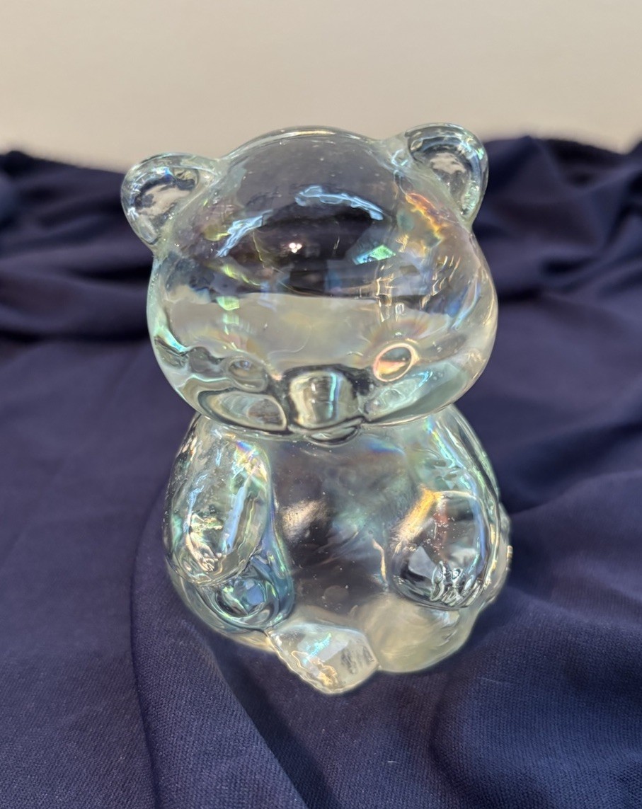 Vintage Fenton Crystal Glass Bear Figurine Paperweight Decor OfficeUSA