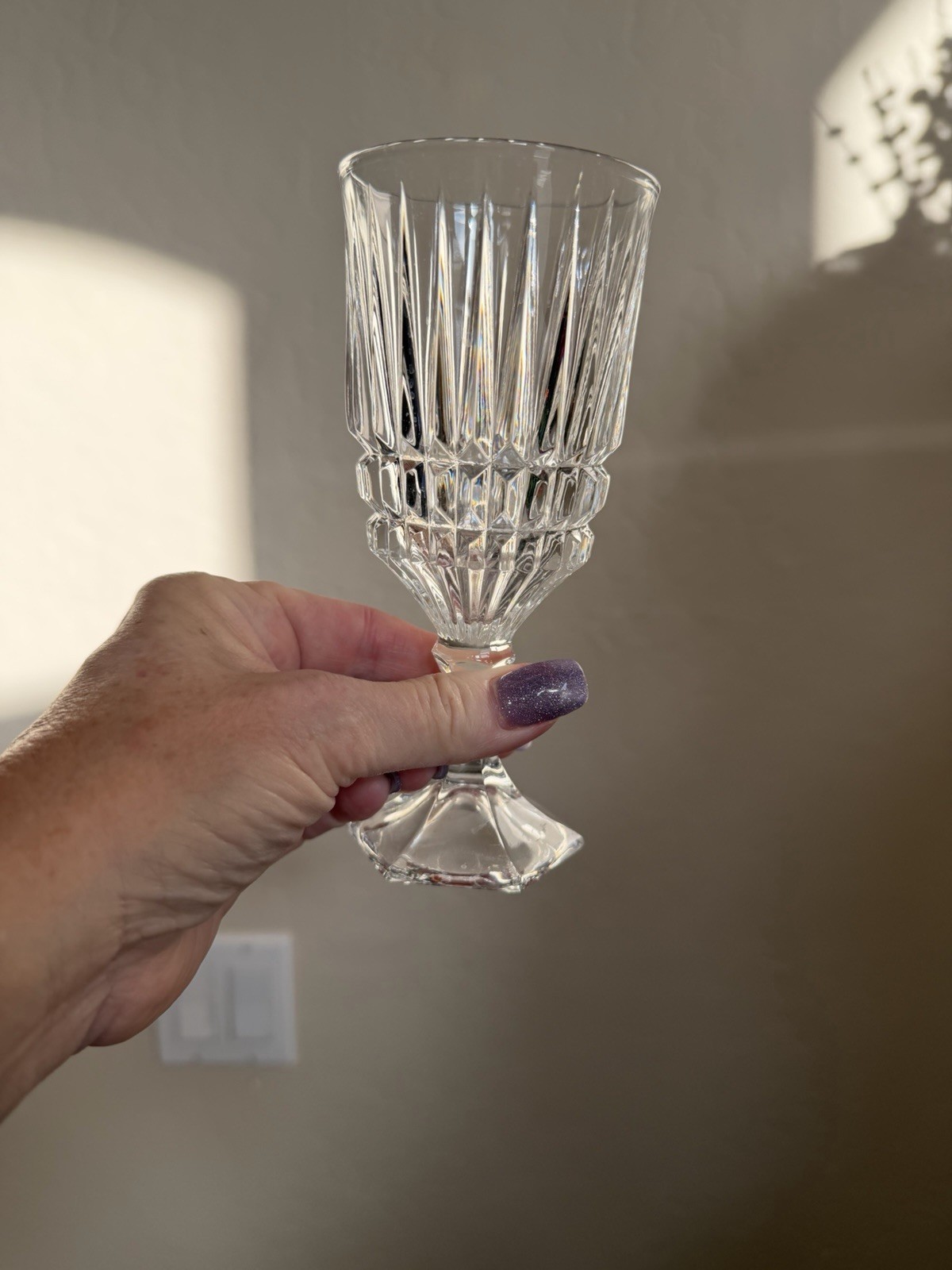 Set of 8 beautiful vintage Fostoria Stemmed Goblets, Very Sparkly