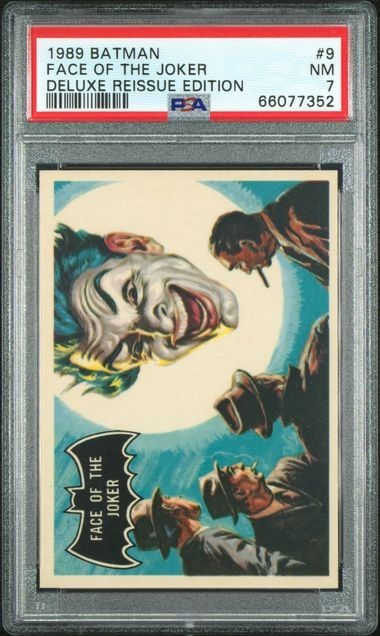 1966 TOPPS BATMAN 1989 DELUXE REISSUE EDITION FACE OF THE JOKER #9 PSA 7