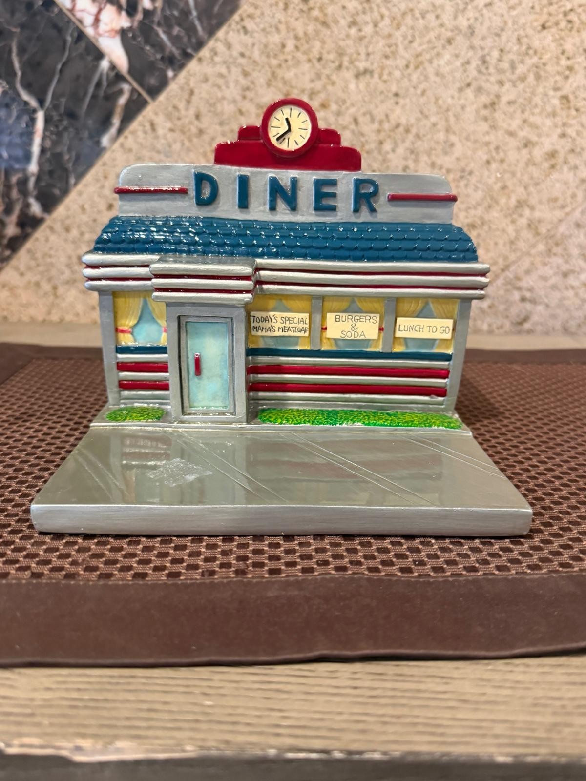 Vtg FTD 1950s Retro Diner Planter Box Resin Figurine Tabletop Decor Vase 8\