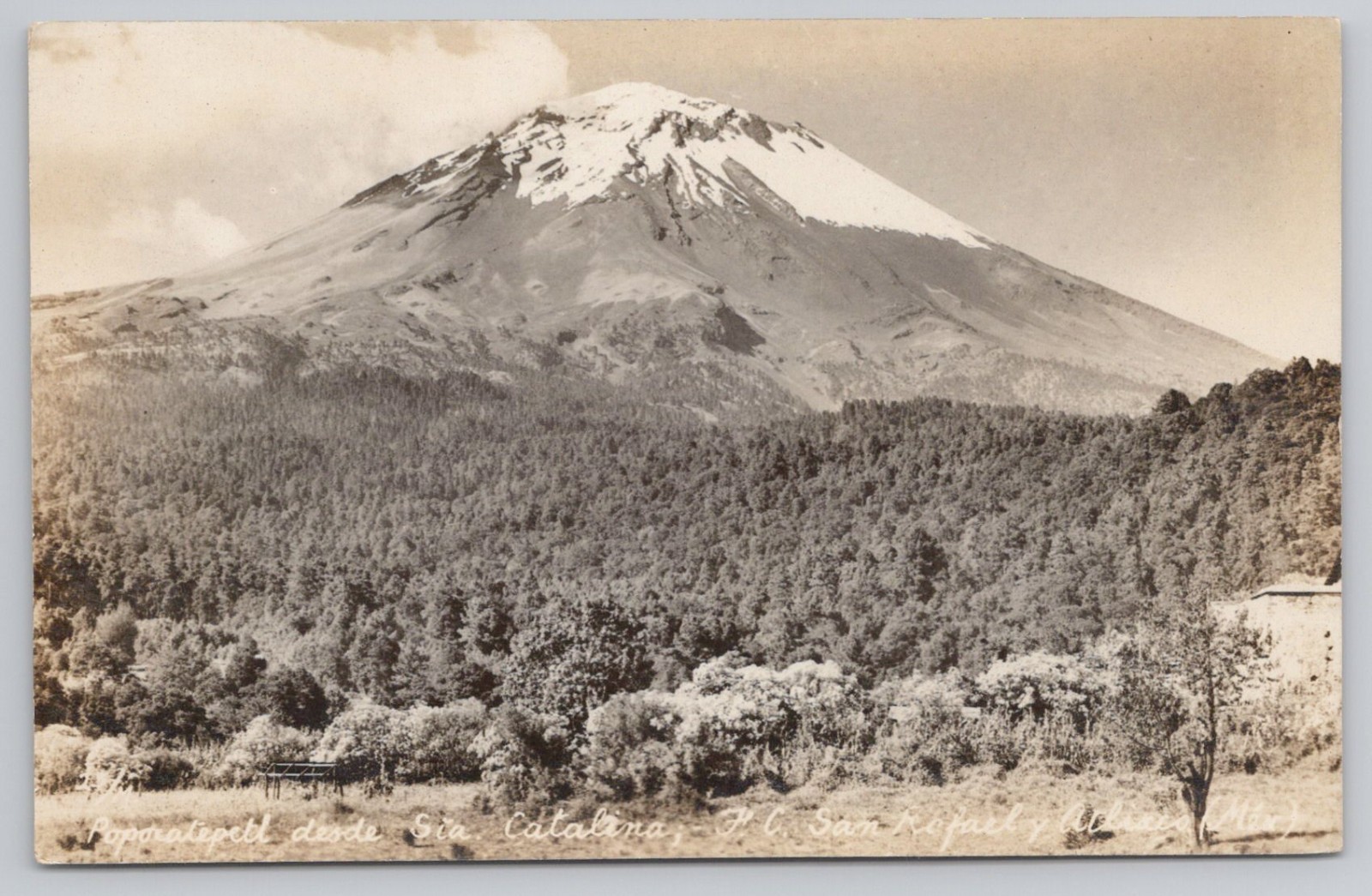 Popocatépetl Volcano, Mexico RPPC UNP Postcard Popocatépetl Volcano, Mexico RPPC UNP Postcard