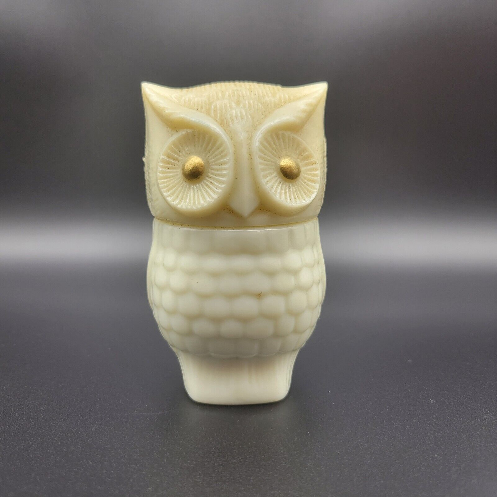 Vintage Avon Glass Owl Container Bottle Cream Collectible Pre-owned
