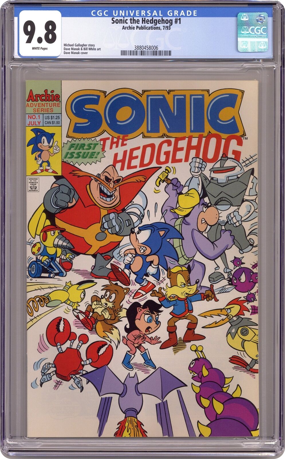 Sonic the Hedgehog #1 CGC 9.8 1993 Archie 3880458006