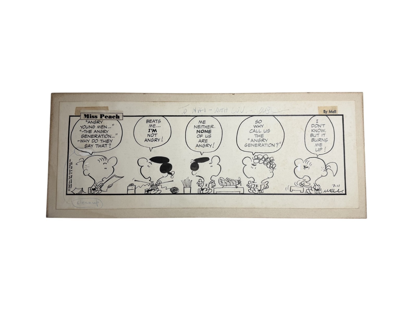 Original Miss Peach Comic Strip Storyboard