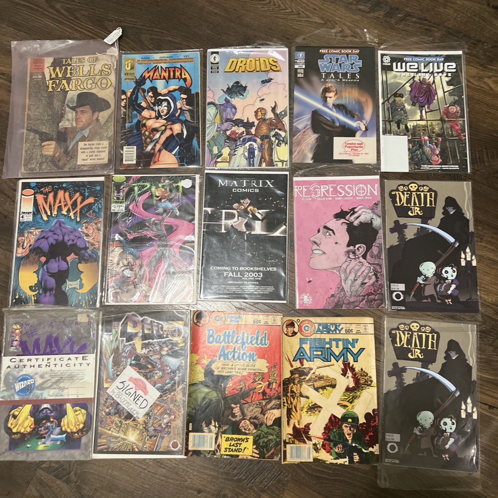Comic Book Bulk Lot - Signed Mat Broome, Star Wars, The Maxx, Dell Vintage