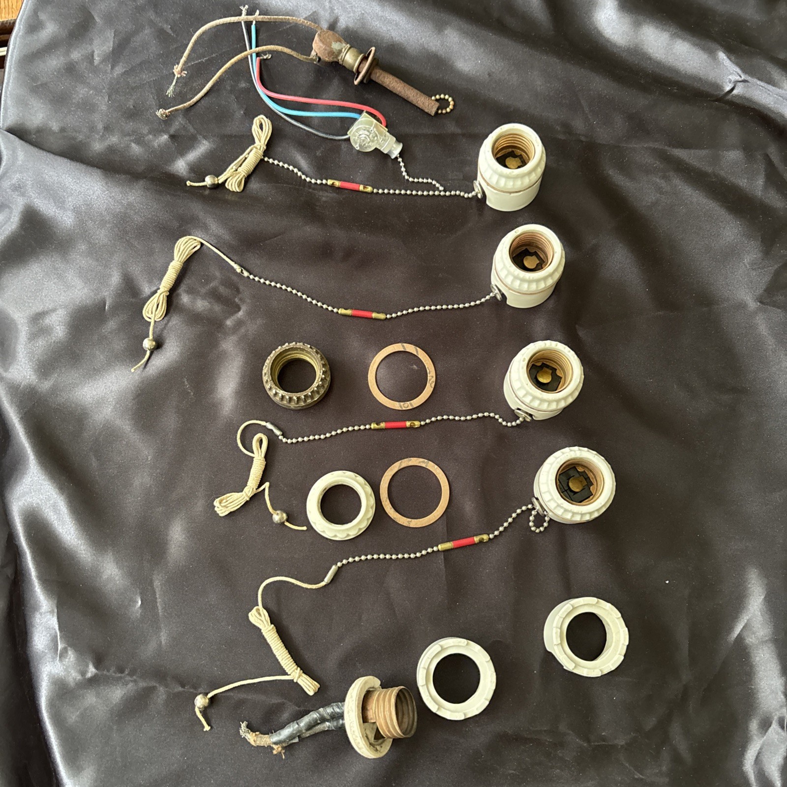 Vintage Electric Light Accessories, Porcelain Replacement Pieces