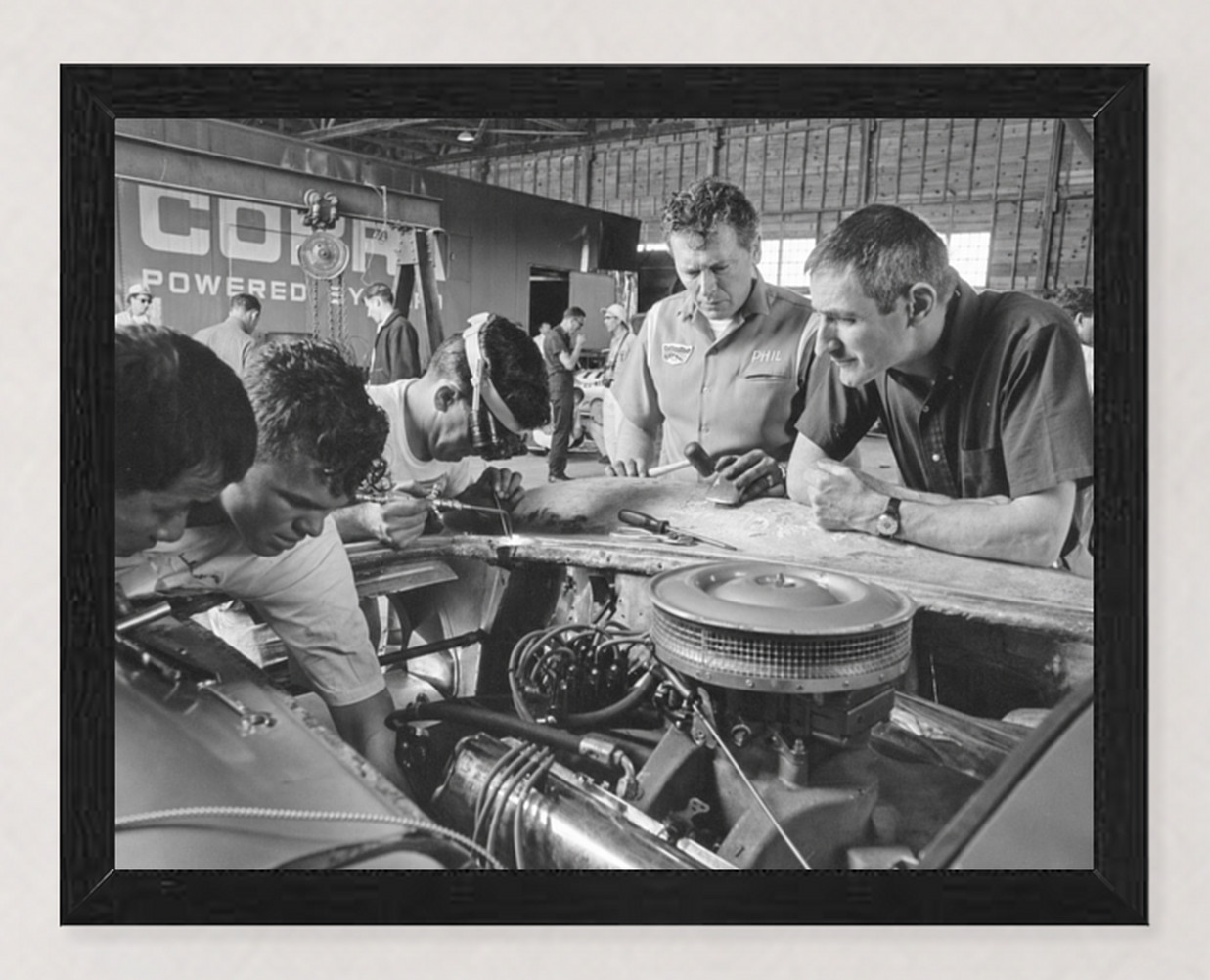 12X9.5 FRAMED 1964 SEBRING FORD COBRA KEN MILES PHIL REMINGTON PHOTO REPRO
