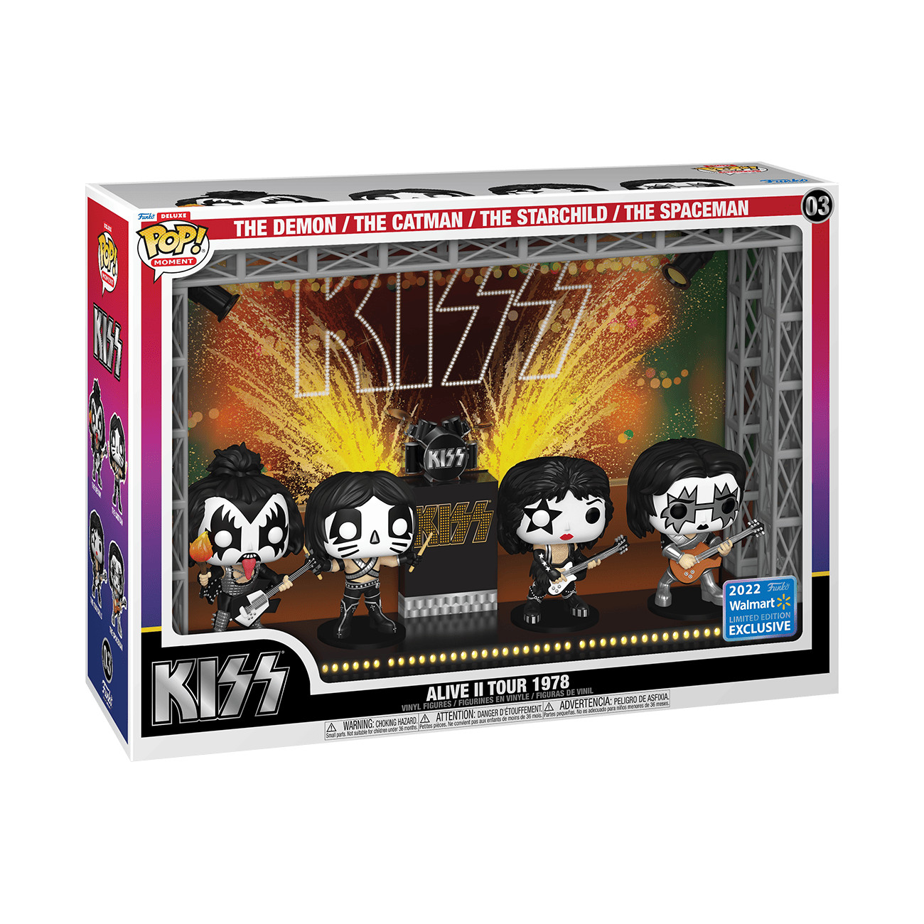Funko Pop Moment Deluxe Kiss Alive II Tour in 1978 Vinyl Figures WM Exclusive