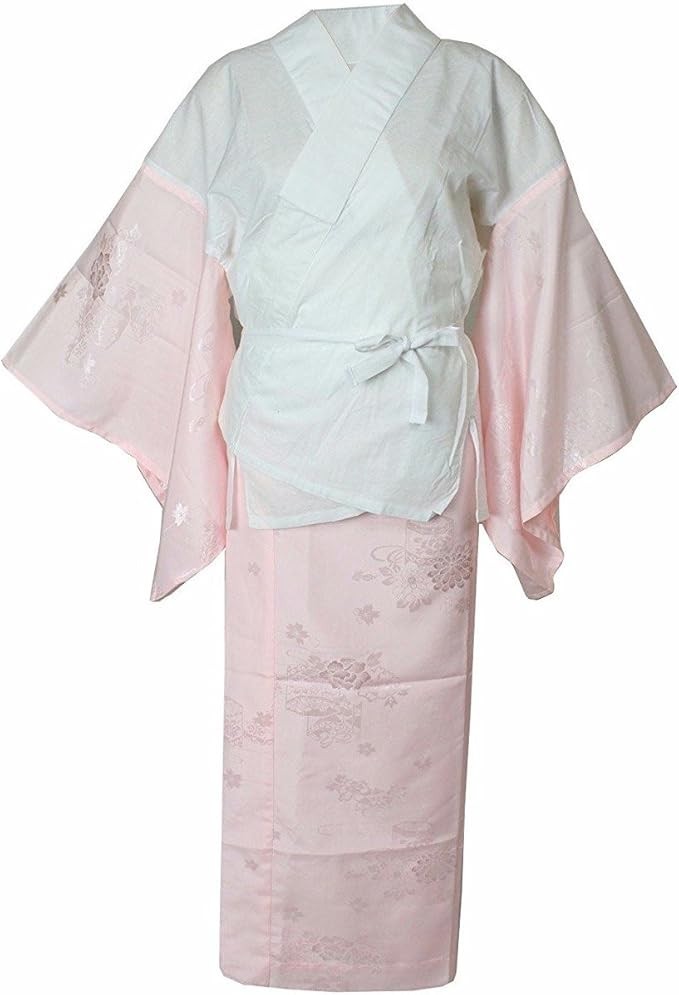 Asakusa Kimono Ichi Washable Two Piece Nagajuban Pink w/Eri Shin Kimono Undergar
