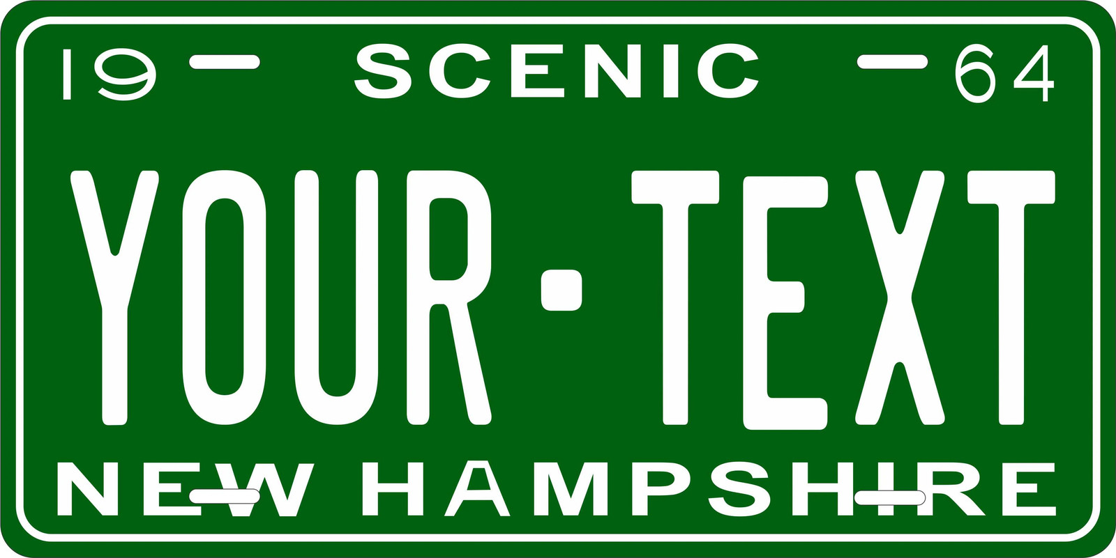 New Hampshire 1964 Novelty License Plate Personalized Auto Motorcycle Bicycle