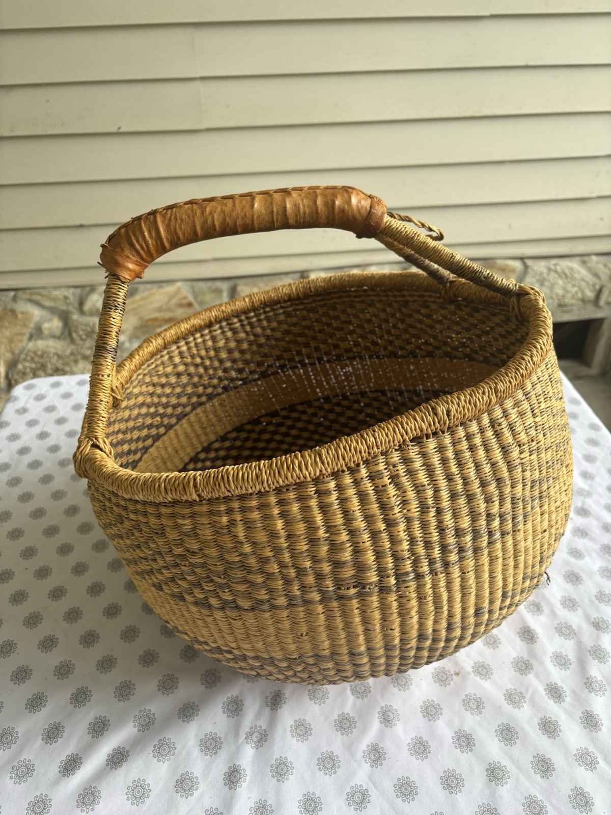 Handwoven African Bolga Market Basket 