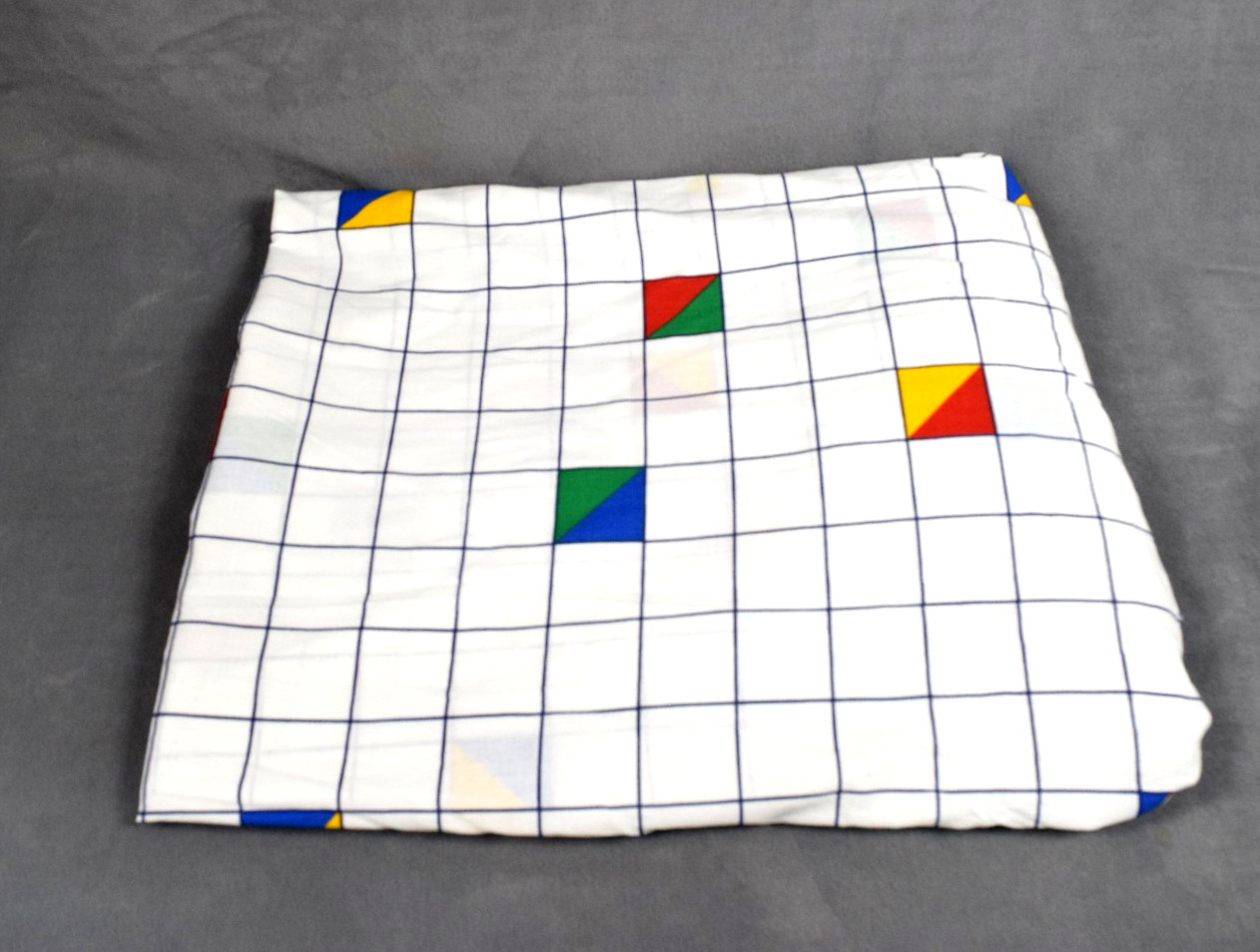 Vintage 80s Cannon Geometric Print California King Fitted Sheet Stranger Things
