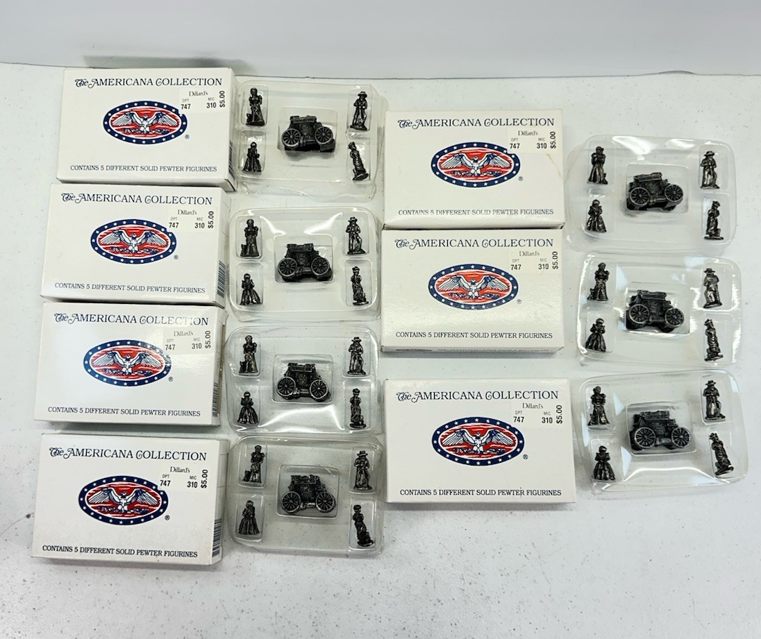 The Americana Pewter Collection Lot of 7 Sets Liberty Falls Figurines NEW 1997