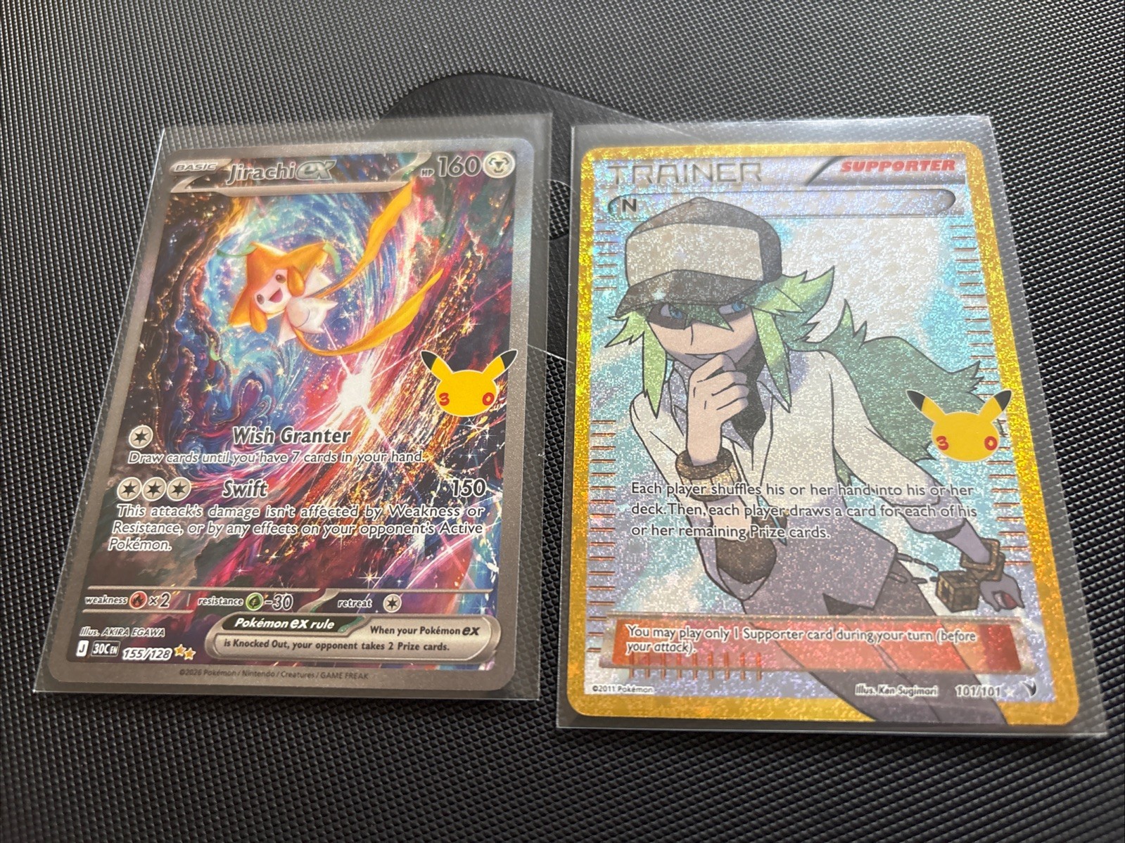 Pokemon 30th Anniversary - Jirachi ex 155/128 and N 101/101