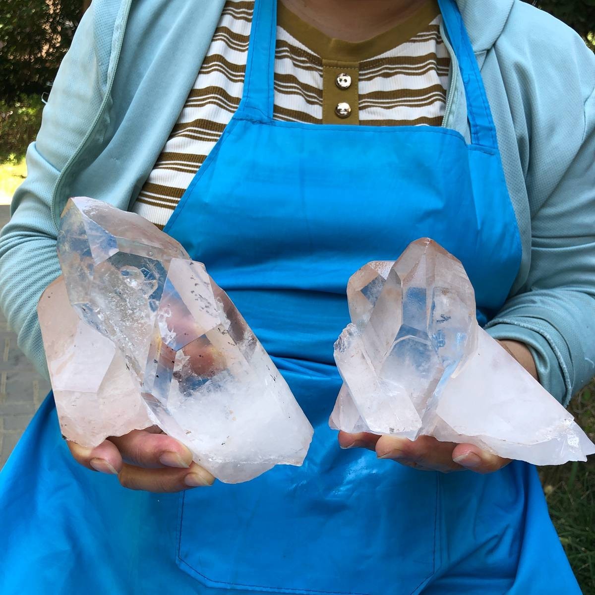 2pc 3.8LB  Natural White Clear Quartz Crystal Cluster Rough Healing Specimen