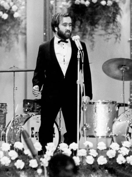The Italian Lucio Dalla During Sixteenth Frestival Songs San Remo Old Photo