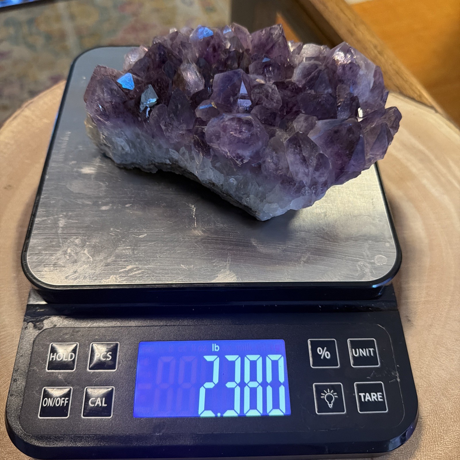 Gorgeous Amethyst Natural Cluster Crystal 38.00 oz, 2.37 lbs Super Cool Gorgeous Amethyst Natural Cluster Crystal 38.00 oz, 2.37 lbs Super Cool