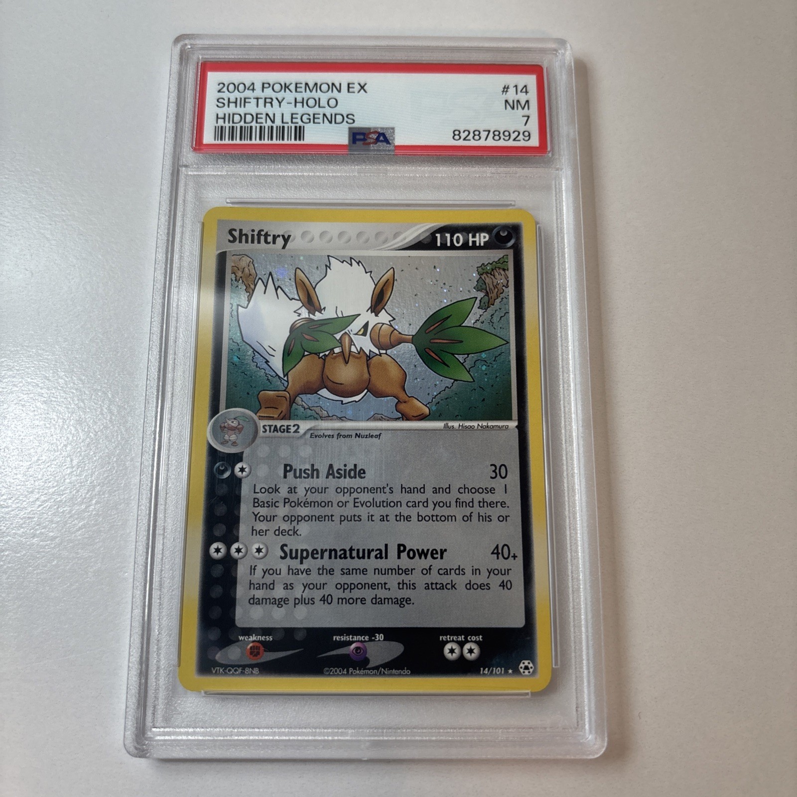 2004 Pokemon EX Hidden Legends Shiftry Holo Rare #14/101 PSA 7