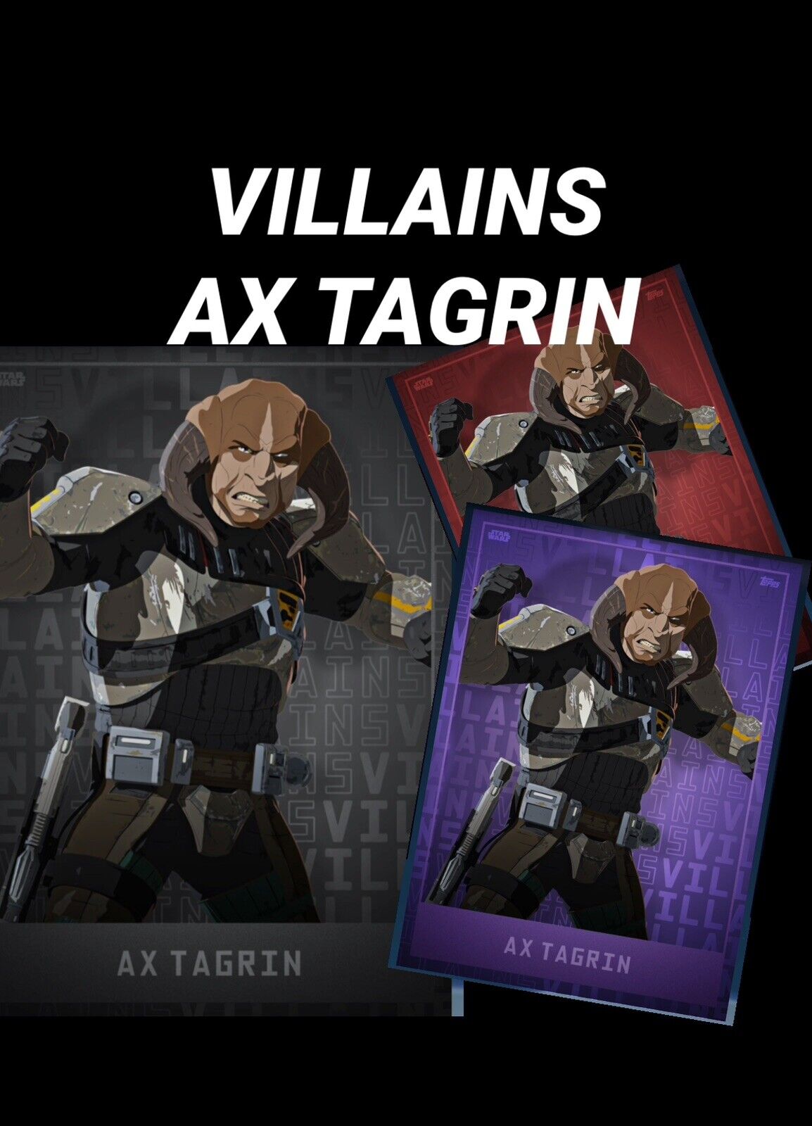 topps star wars card Trader AX TAGRIN  VILLAINS RED PURPLE BLACK