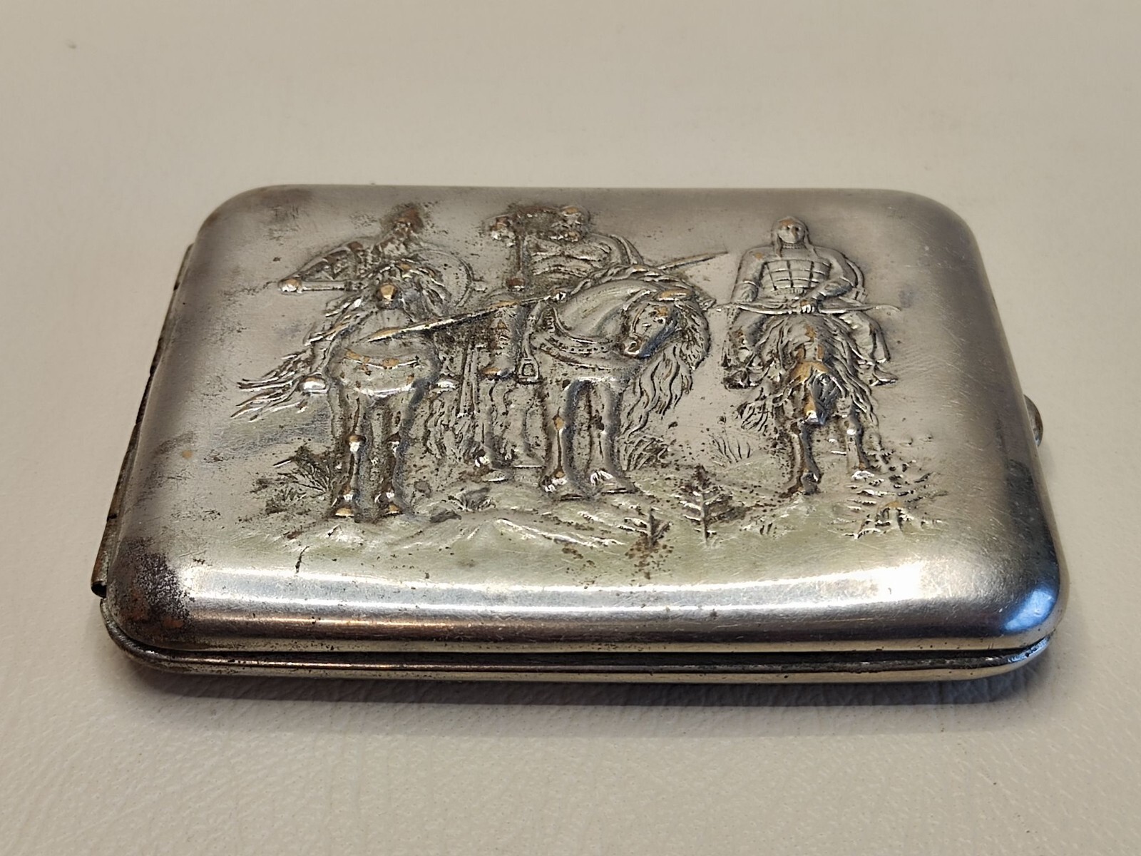 Cigarette Case Three Heroes.Vintage USSR.1970s